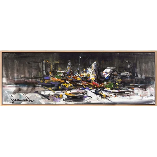 Geceye Kurulan Sofra Yağlı Boya Tablosu