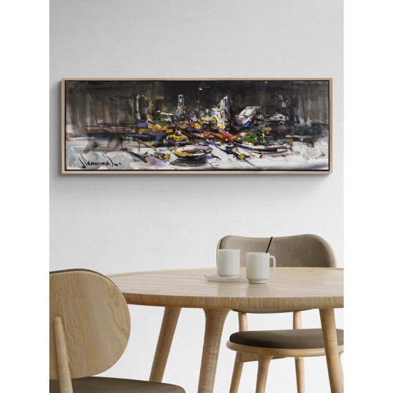 Geceye Kurulan Sofra Yağlı Boya Tablosu