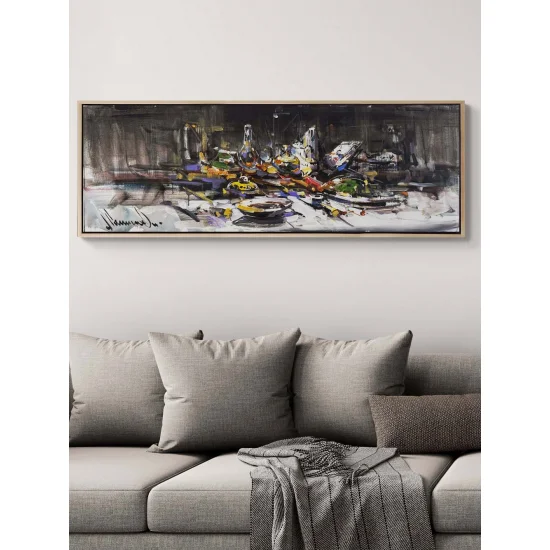 Geceye Kurulan Sofra Yağlı Boya Tablosu