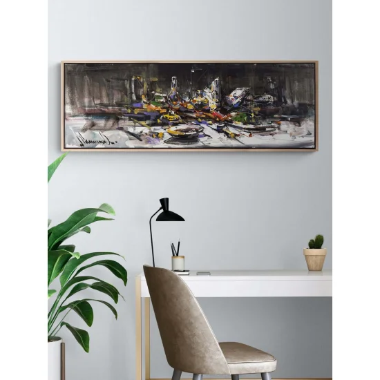 Geceye Kurulan Sofra Yağlı Boya Tablosu