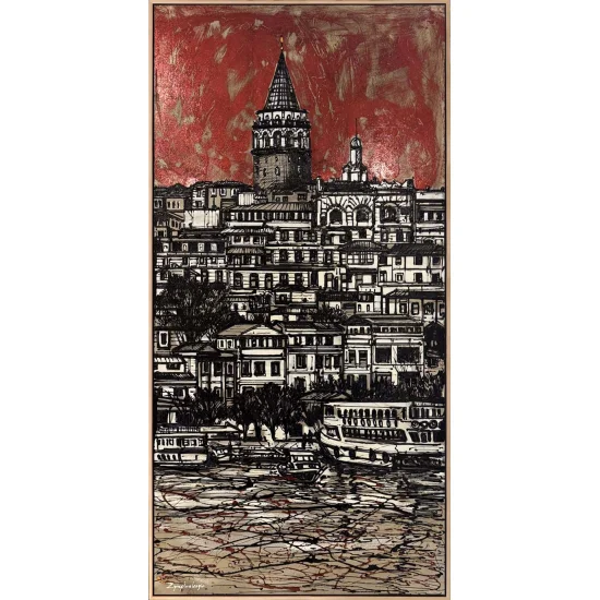 Galata’dan Yansıyan Yağlı Boya Tablosu