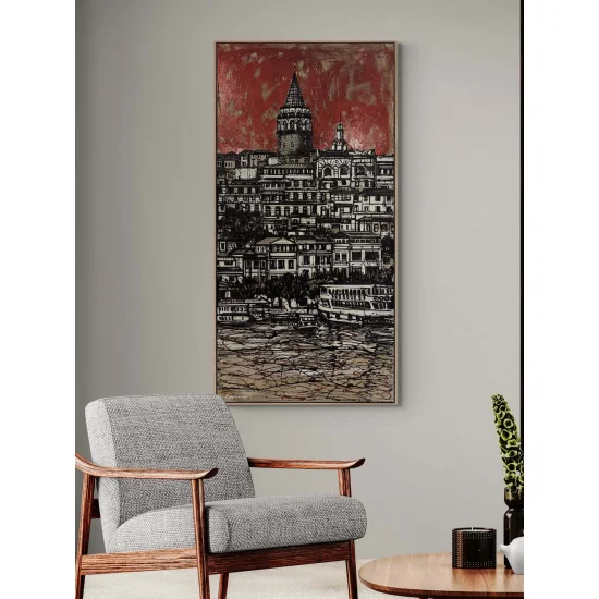 Galata’dan Yansıyan Yağlı Boya Tablosu