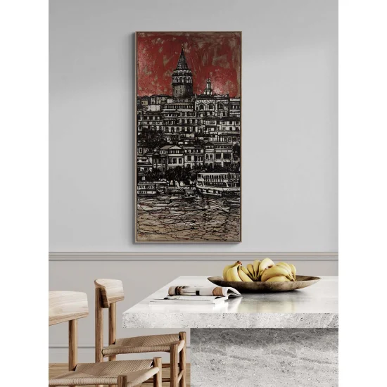 Galata’dan Yansıyan Yağlı Boya Tablosu