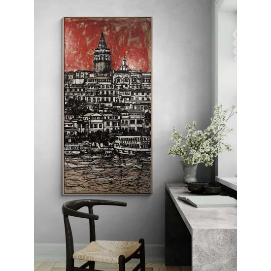 Galata’dan Yansıyan Yağlı Boya Tablosu