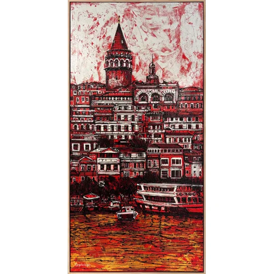 Galatanın Kızıl Rüyası Yağlı Boya Tablosu