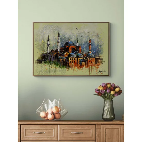 İhtişamlı Ayasofya Cami Yağlı Boya Tablosu