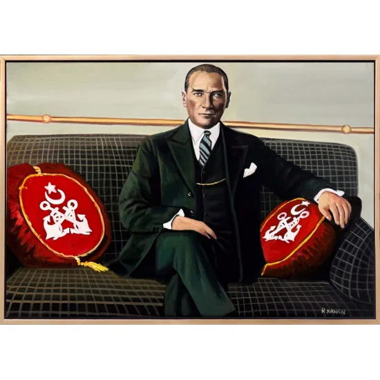 Cumhuriyetin Yüzü Atatürk Yağlı Boya Tablosu