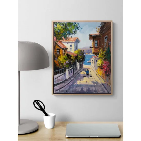 Üsküdar Sokakları Yağlı Boya Tablosu