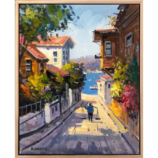 Üsküdar Sokakları Yağlı Boya Tablosu