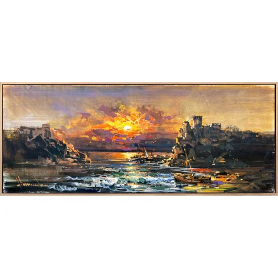 Efsanevi Kale Manzarası Yağlı Boya Tablosu