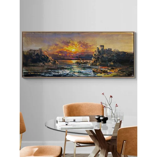 Efsanevi Kale Manzarası Yağlı Boya Tablosu