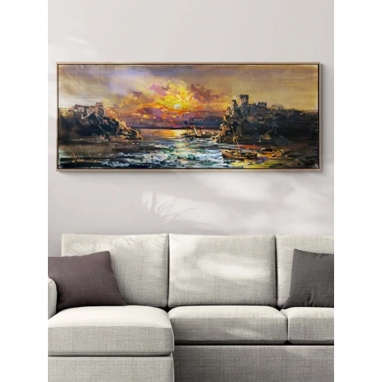 Efsanevi Kale Manzarası Yağlı Boya Tablosu