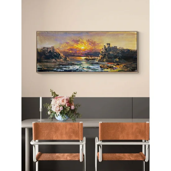 Efsanevi Kale Manzarası Yağlı Boya Tablosu