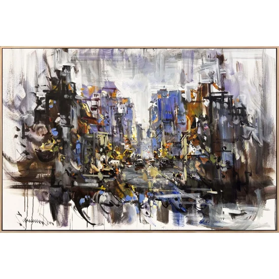 Kozmopolik Bir Şehir Yağlı Boya Tablosu