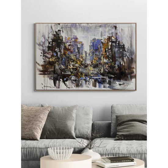 Kozmopolik Bir Şehir Yağlı Boya Tablosu