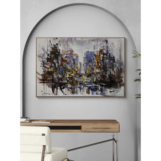 Kozmopolik Bir Şehir Yağlı Boya Tablosu