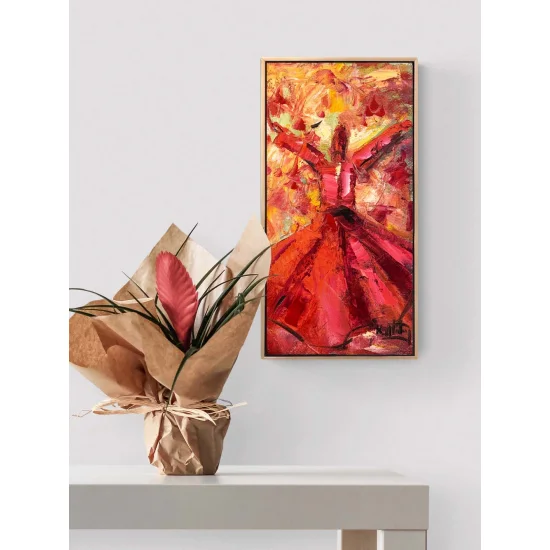 Kırmızı ve Semazen Yağlı Boya Tablosu