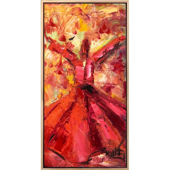 Kırmızı ve Semazen Yağlı Boya Tablosu