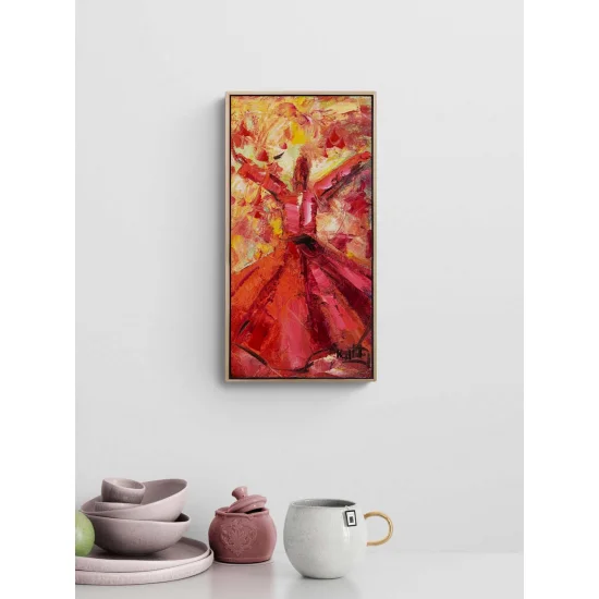 Kırmızı ve Semazen Yağlı Boya Tablosu