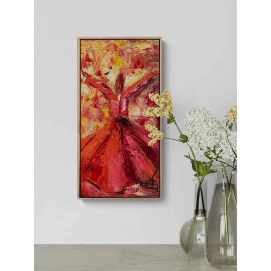 Kırmızı ve Semazen Yağlı Boya Tablosu