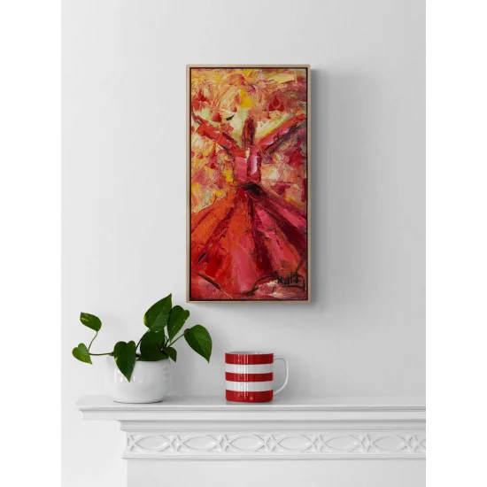 Kırmızı ve Semazen Yağlı Boya Tablosu