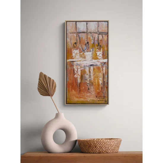 Tül İçinde Melodi Yağlı Boya Tablosu