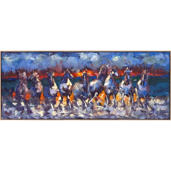 Özgür Yılkı Atları Yağlı Boya Tablosu