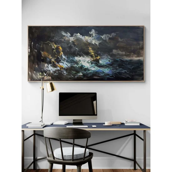 Denizin Kucağında Yağlı Boya Tablosu