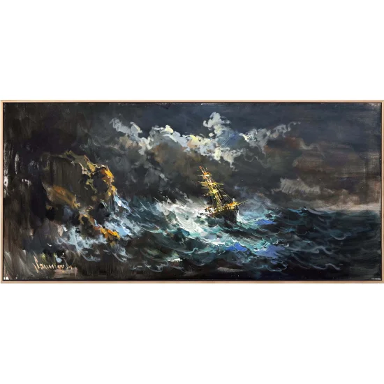 Denizin Kucağında Yağlı Boya Tablosu