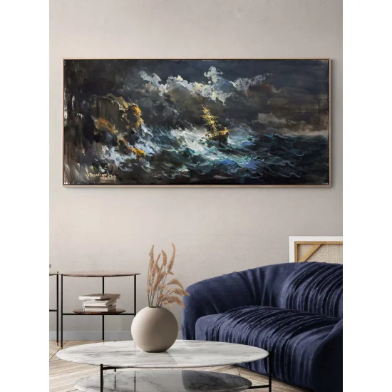 Denizin Kucağında Yağlı Boya Tablosu