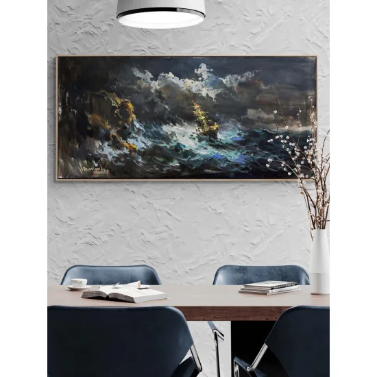 Denizin Kucağında Yağlı Boya Tablosu