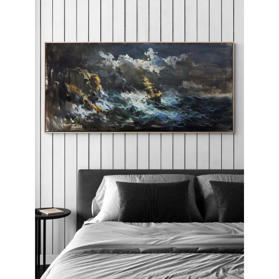 Denizin Kucağında Yağlı Boya Tablosu