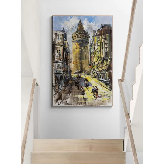Galata Yollarında Yağlı Boya Tablosu