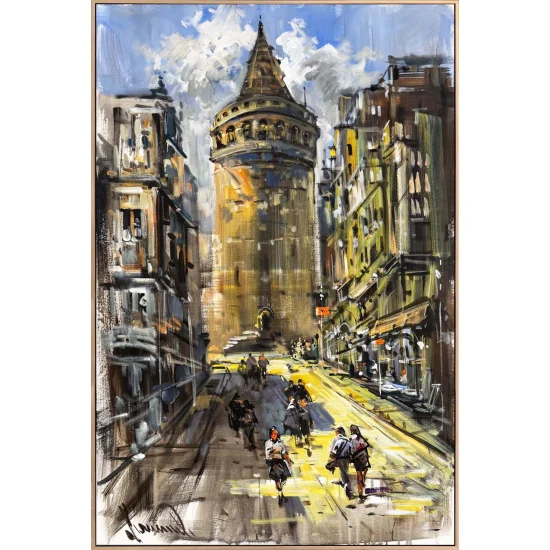 Galata Yollarında Yağlı Boya Tablosu
