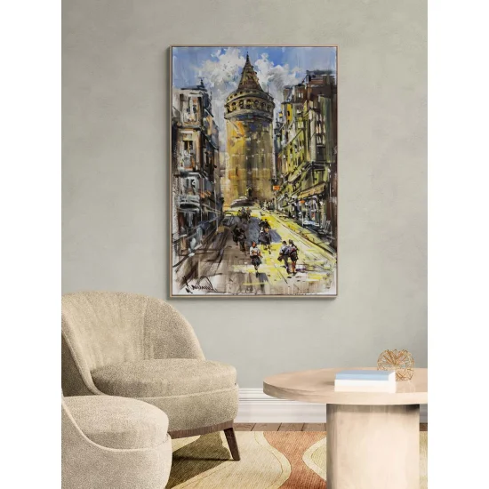 Galata Yollarında Yağlı Boya Tablosu