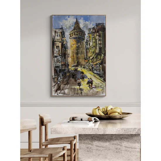 Galata Yollarında Yağlı Boya Tablosu