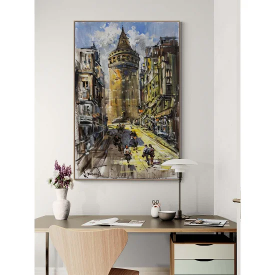 Galata Yollarında Yağlı Boya Tablosu