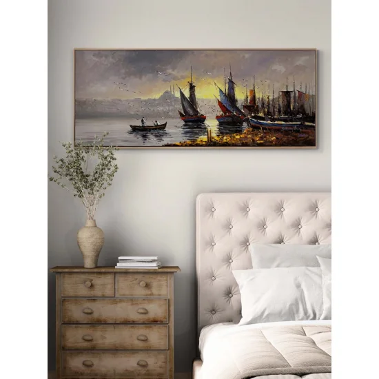 Günün İlk Işığı Boğazda Yağlı Boya Tablosu