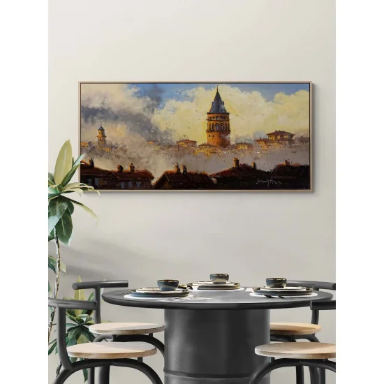 Galata Kulenin Fısıltısı Yağlı Boya Tablosu