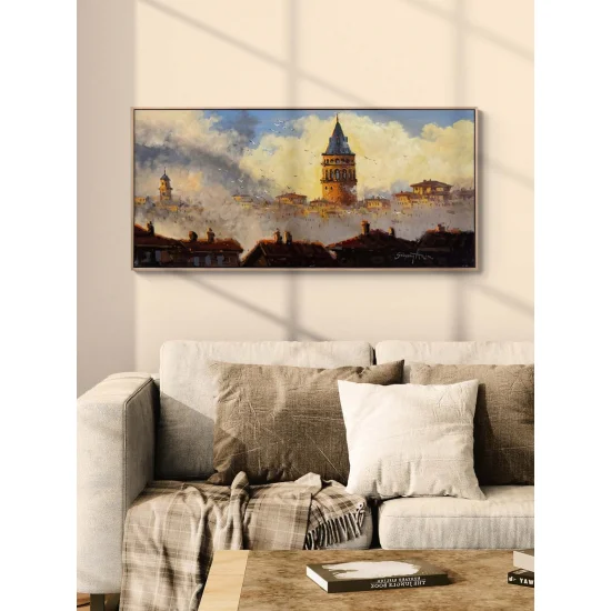 Galata Kulenin Fısıltısı Yağlı Boya Tablosu