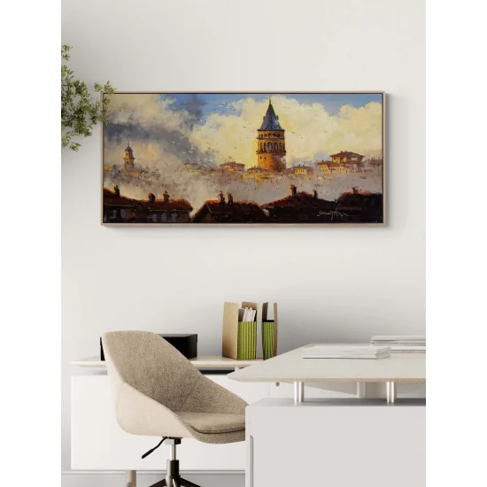 Galata Kulenin Fısıltısı Yağlı Boya Tablosu