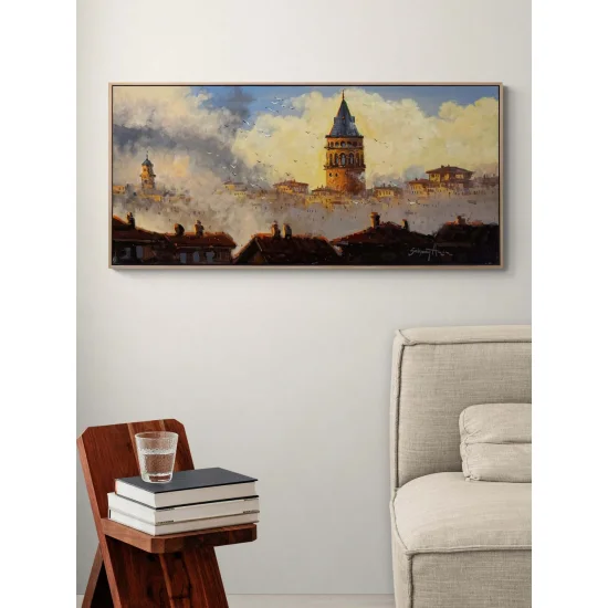 Galata Kulenin Fısıltısı Yağlı Boya Tablosu