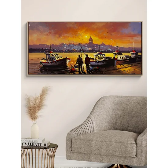 Zamanın Akışında Boğaz Yağlı Boya Tablosu