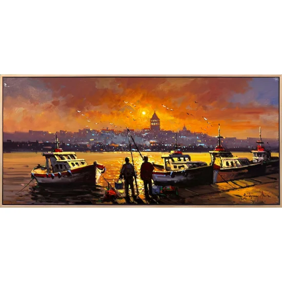 Zamanın Akışında Boğaz Yağlı Boya Tablosu