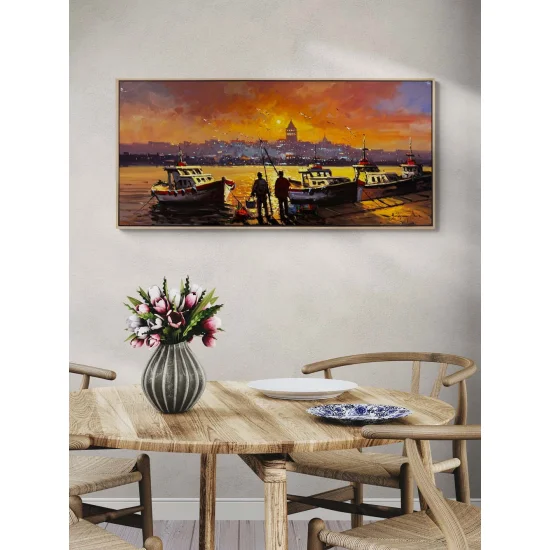 Zamanın Akışında Boğaz Yağlı Boya Tablosu