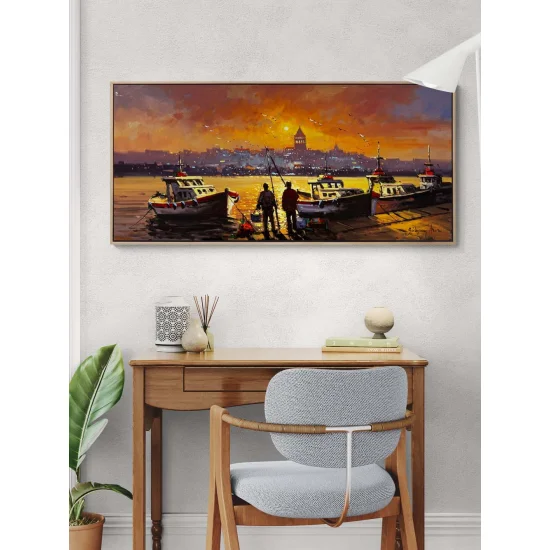 Zamanın Akışında Boğaz Yağlı Boya Tablosu