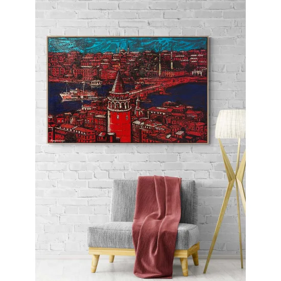 Yedi Tepeden Maviye Yağlı Boya Tablosu