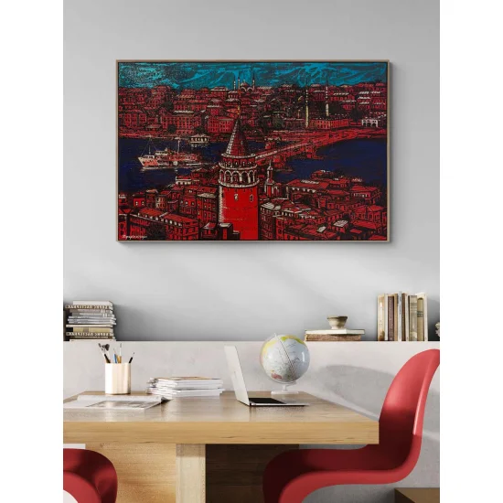 Yedi Tepeden Maviye Yağlı Boya Tablosu