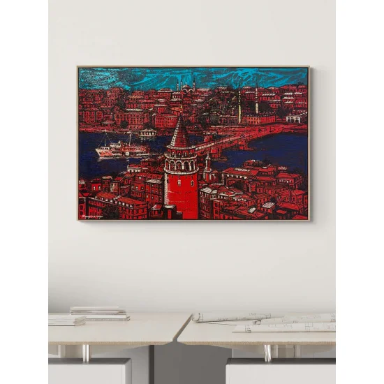 Yedi Tepeden Maviye Yağlı Boya Tablosu