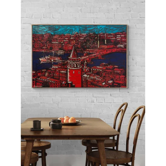 Yedi Tepeden Maviye Yağlı Boya Tablosu